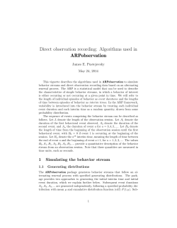 Algorithms for direct observation recording
