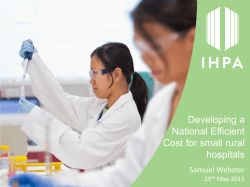 Developing a National Efficient Cost for small rural hospitals