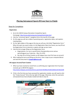 Playing Intramural Sports&rarr;From Start to Finish
