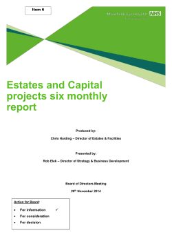 Estates, capital projects and facilities update
