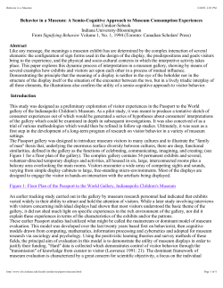 Behavior in a Museum: A Semio-Cognitive Approach to Museum