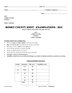 agri 1 - free kcse past papers