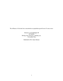 The influence of elevated zinc concentration on population growth