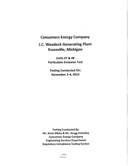 Consumers Energy Company J.C. Weadock Generating Plant