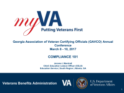 Compliance 101 - Georgia Association of Veteran Certifying Officials