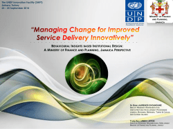 UNDP and MOFP Jamaica Applying Behavioural Insights based