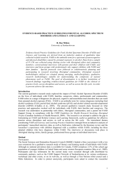 Evidence-Based Practice Guidelines For Fetal Alcohol Spectrum