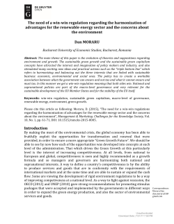 The need of a win-win regulation regarding the