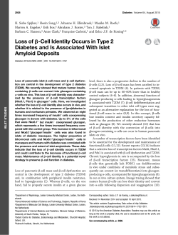 Loss of b-Cell Identity Occurs in Type 2 Diabetes and Is Associated