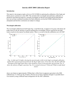 Interim ARSF 2008 Calibration Report Introduction This report is into