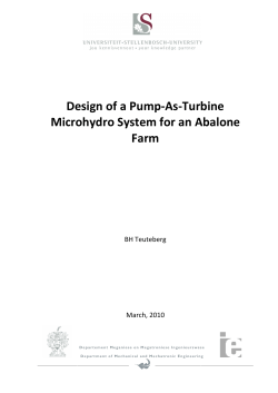 Design of a Pump Microhydro System Design of a Pump-As
