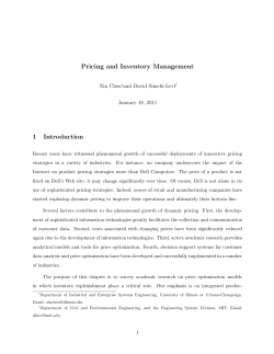 Pricing and Inventory Management 1 Introduction