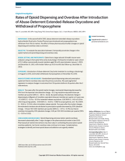 Rates of Opioid Dispensing and Overdose After Introduction of
