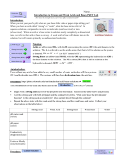 Name: Introduction to Strong and Weak Acids and Bases PhET Lab