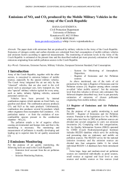 Emissions of NOx and CO2 produced by the Mobile