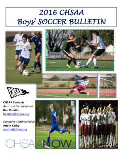 2016 CHSAA Boys` SOCCER BULLETIN