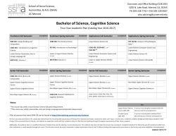 Bachelor of Science, Cognitive Science - (SSHA) Advising
