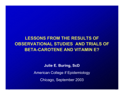 Lessons from the results of observational studies and trials of beta
