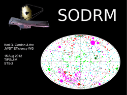 JWST SODRM 2012 Effort