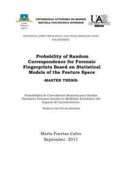 Probability of Random Correspondence for Forensic Fingerprints