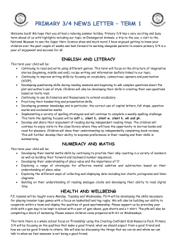 primary 2 newsletter * term 3