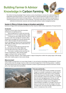 Effects of climate change on broadacre agriculture