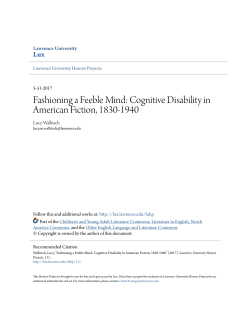 Fashioning a Feeble Mind: Cognitive Disability in American