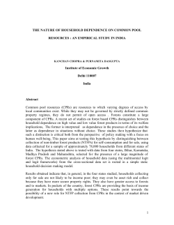 The Nature of Household Dependence on Common Pool Resources