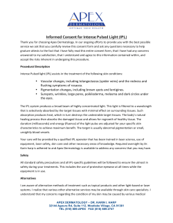 Informed Consent for Intense Pulsed Light (IPL)