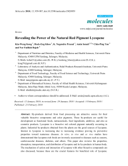 Revealing the Power of the Natural Red Pigment Lycopene