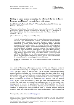 evaluating the effects of the Get to Know Program on children`s