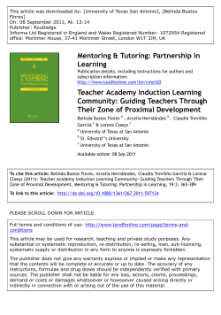 Teacher Academy Induction Learning Community: Guiding