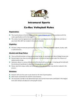 Intramural Sports Co-Rec Volleyball Rules