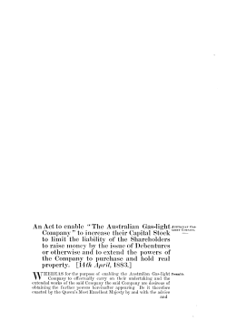 An Act to enable "The Australian Gas-light