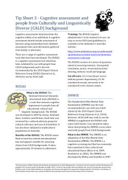Cognitive assessment and people from Culturally and Linguistically