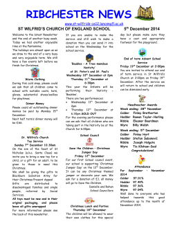 ST WILFRID`S CHURCH OF ENGLAND SCHOOL 5 th December