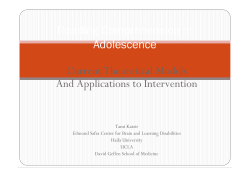 Current Theoretical Models And Applications to Intervention