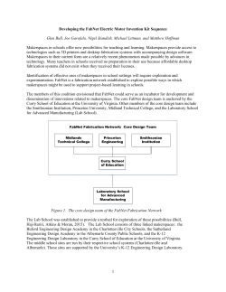 Developing the FabNet Electric Motor Invention Kit Sequence Glen