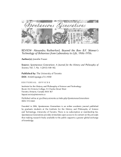 Alexandra Rutherford, Beyond the Box: BF Skinner`s Technology of