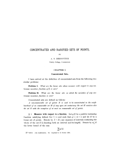 Concentrated and rarified sets of points