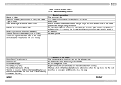 UNIT 23 - CREATING VIDEO