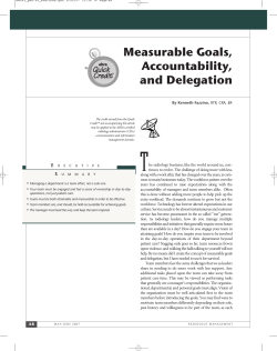 Measurable Goals, Accountability, and Delegation