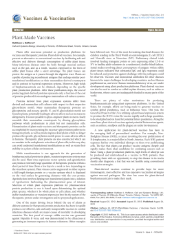Plant-Made Vaccines