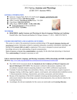 Anatomy and Physiology of Speech and Language