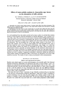 Effect of water-soluble oxalates in Amaranthus spp. leaves on the