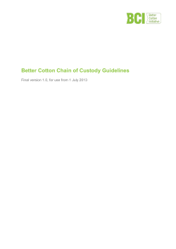 Better Cotton Chain of Custody Guidelines