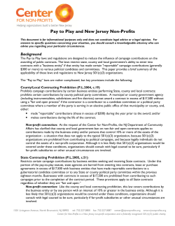 Pay to Play and New Jersey Non-Profits