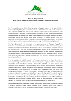 Acting together towards sustainable mobility in the Alps