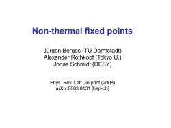 Non-thermal fixed points