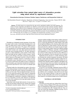 Lipid extraction from natural plant source ofAdenanthera